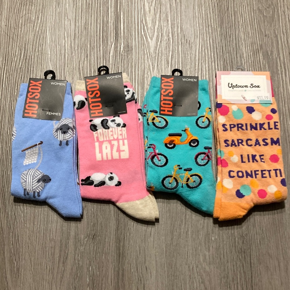 Hot Sox Blue and Pink Animal Socks